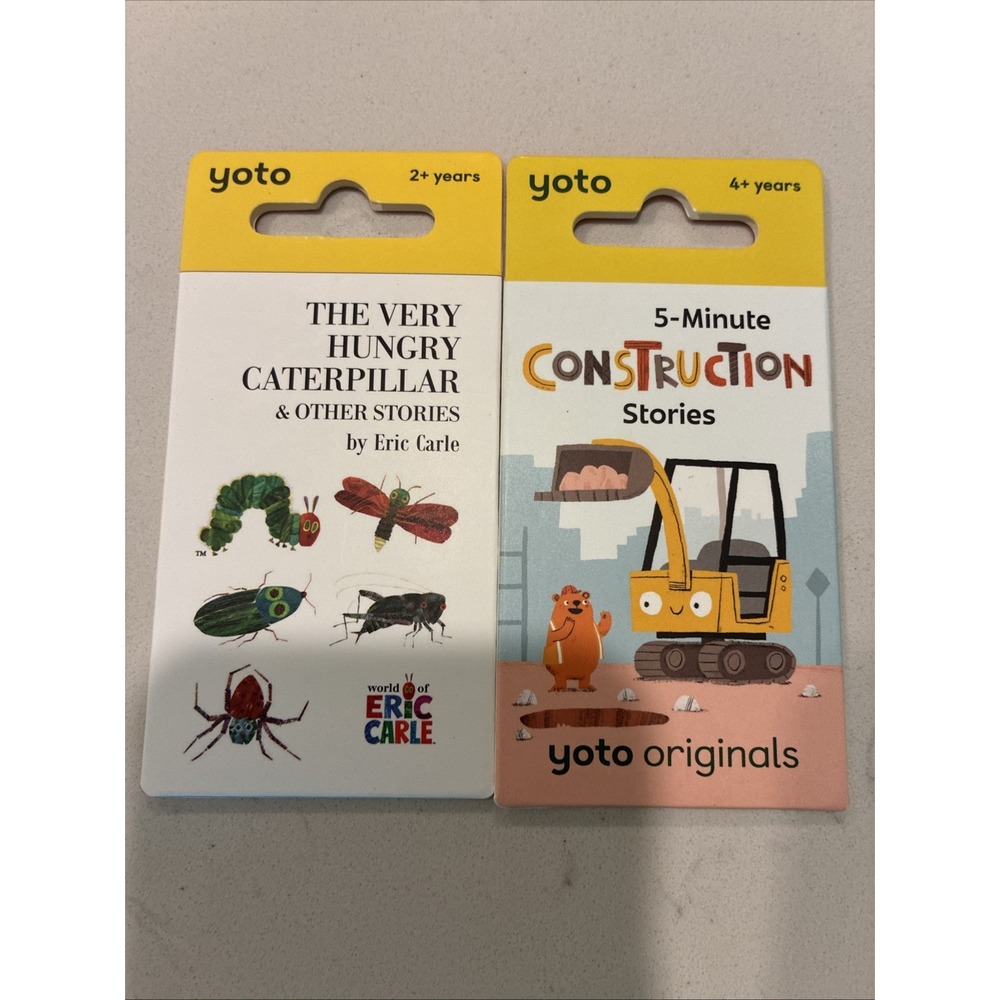 Yoto Lot (2) 5 Minute Construction Stories And The Very Hungry Caterpillar
